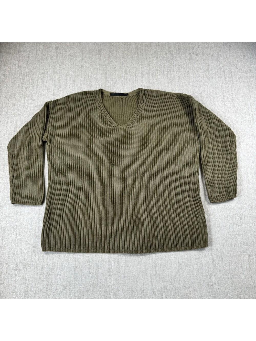 Jenni Kayne Cabin Fisherman Sweater Women’s XL  Organic Cotton Blend V Neck